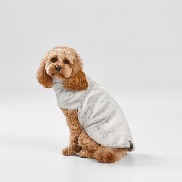 Snooza Wear Faux Fur Dog Coat in Arctic Wolf