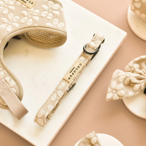 Cocopup London Dog Collar LUXE - Mocha Flower