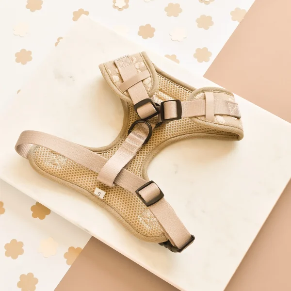 Cocopup London Adjustable Neck Harness LUXE - Mocha Flower - Image 2