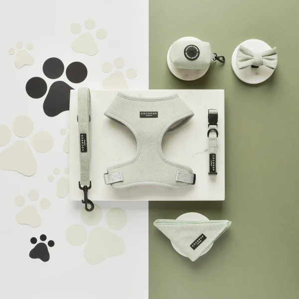 Cocopup London Adjustable Neck Harness - Sage Tweed - Image 3