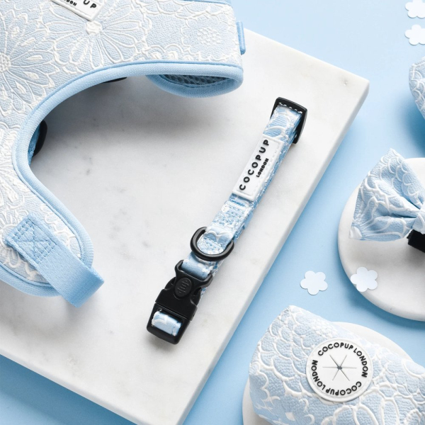 Cocopup London Dog Collar LUXE - Baby Blue Flower - Image 2