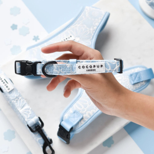 Cocopup London Dog Collar LUXE - Baby Blue Flower
