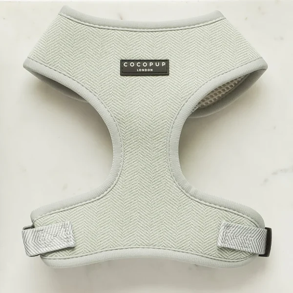 Cocopup London Adjustable Neck Harness - Sage Tweed