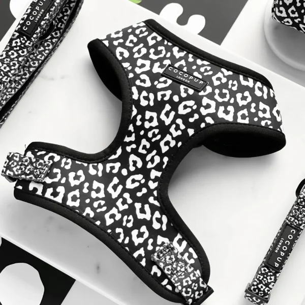 Cocopup London Adjustable Neck Harness - Black Leopard