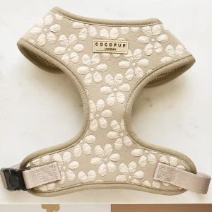Cocopup London Adjustable Neck Harness LUXE - Mocha Flower